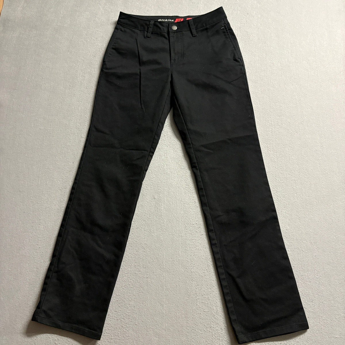 Dickies Flex Mens Pants 24R Black Workwear Chino Stretch Casual Trousers