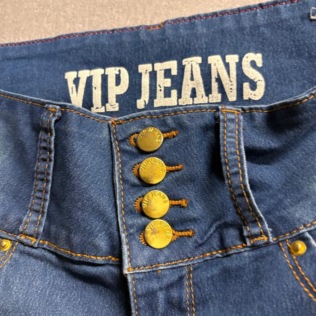 VIP Jeans Womens Size 5/6 High Rise Skinny Blue Denim 4 Button Fly Stretch