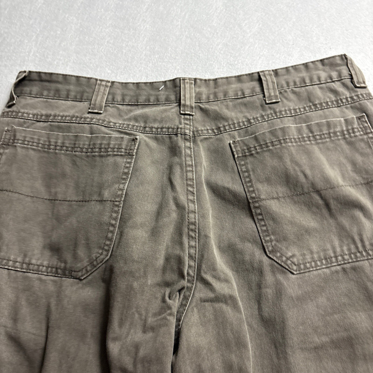 Wrangler Cargo Pants Mens 36x30 Gray Brown Canvas Utility Work Casual Loose Fit