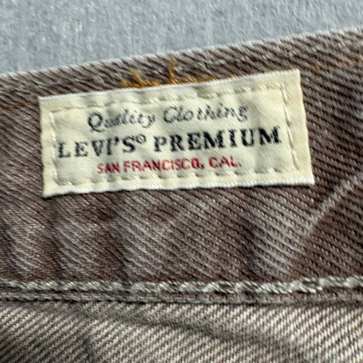 Levi's Premium 501 Original Fit Jeans Mens W30 L30 Brown Beige Denim Button Fly