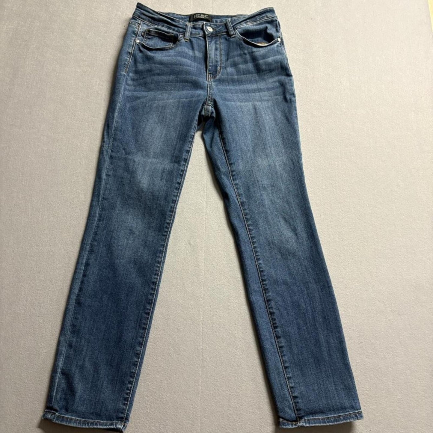 Judy Blue Straight Fit Jeans Womens 29 Blue Denim Stretch JB82356 DK Medium Wash