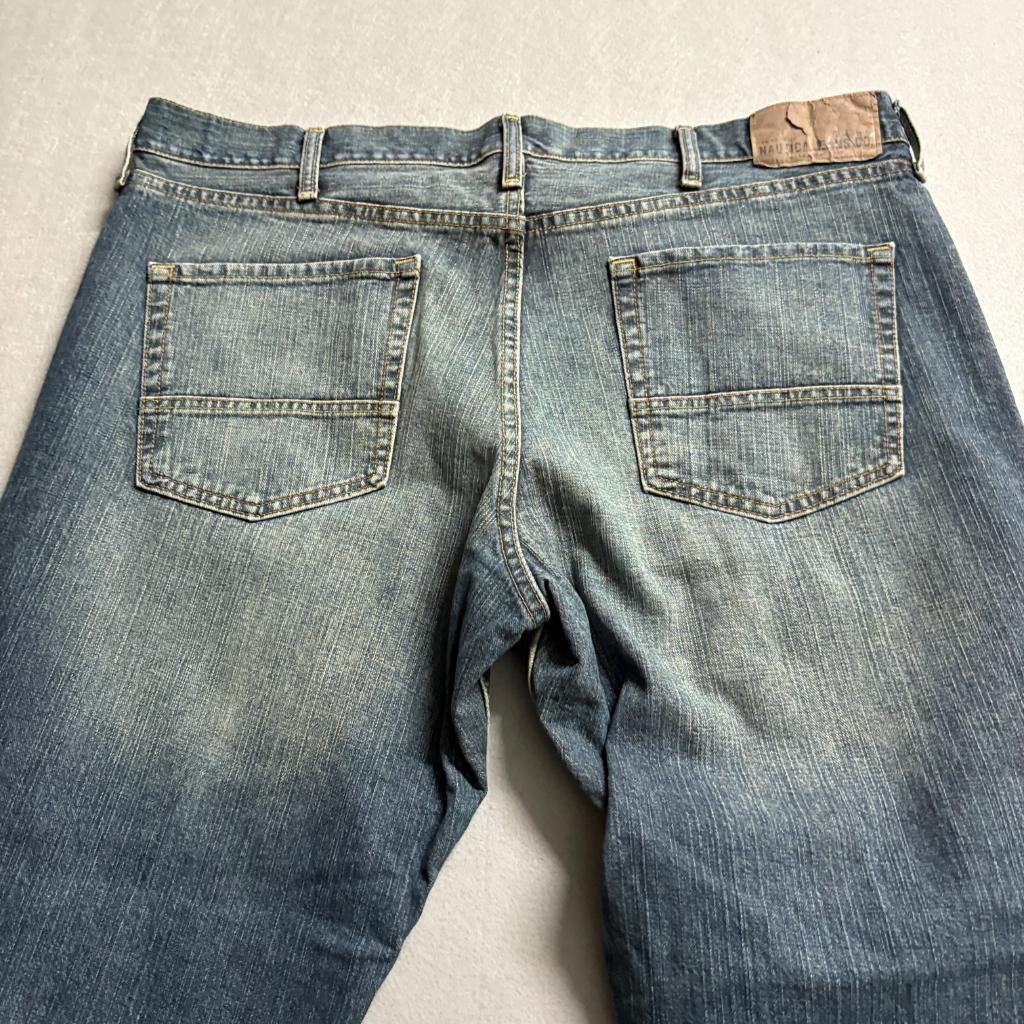 Nautica Jeans Co Mens 40x32 Blue Denim Straight Leg Jeans 100% Cotton