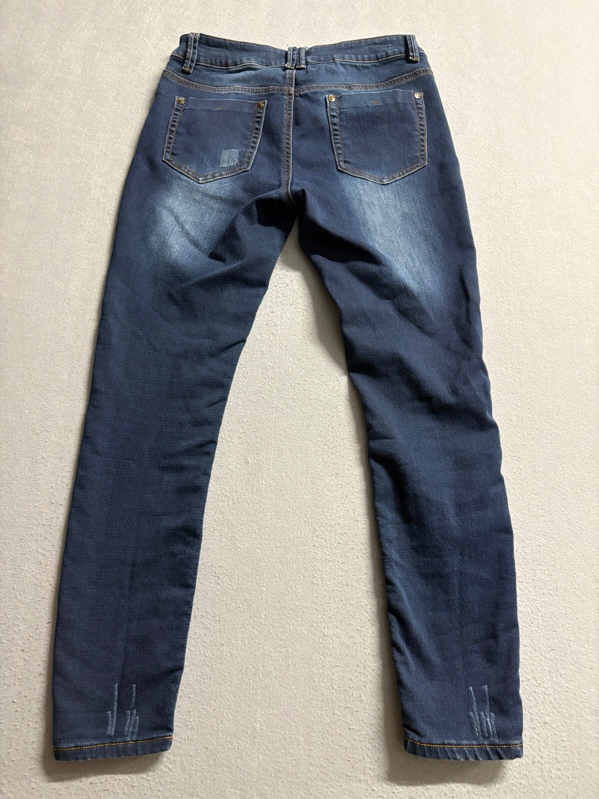 Angel Kiss Jeans Womens Size 9 Blue Skinny Stretch Distressed Ankle Dark Wash