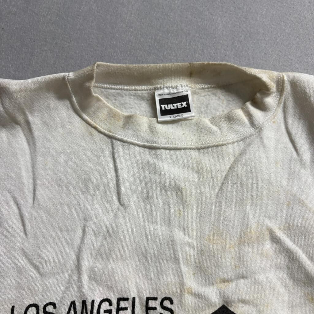 Vintage 1992 Los Angeles Raiders Tultex Sweatshirt Mens XL White NFL Distressed
