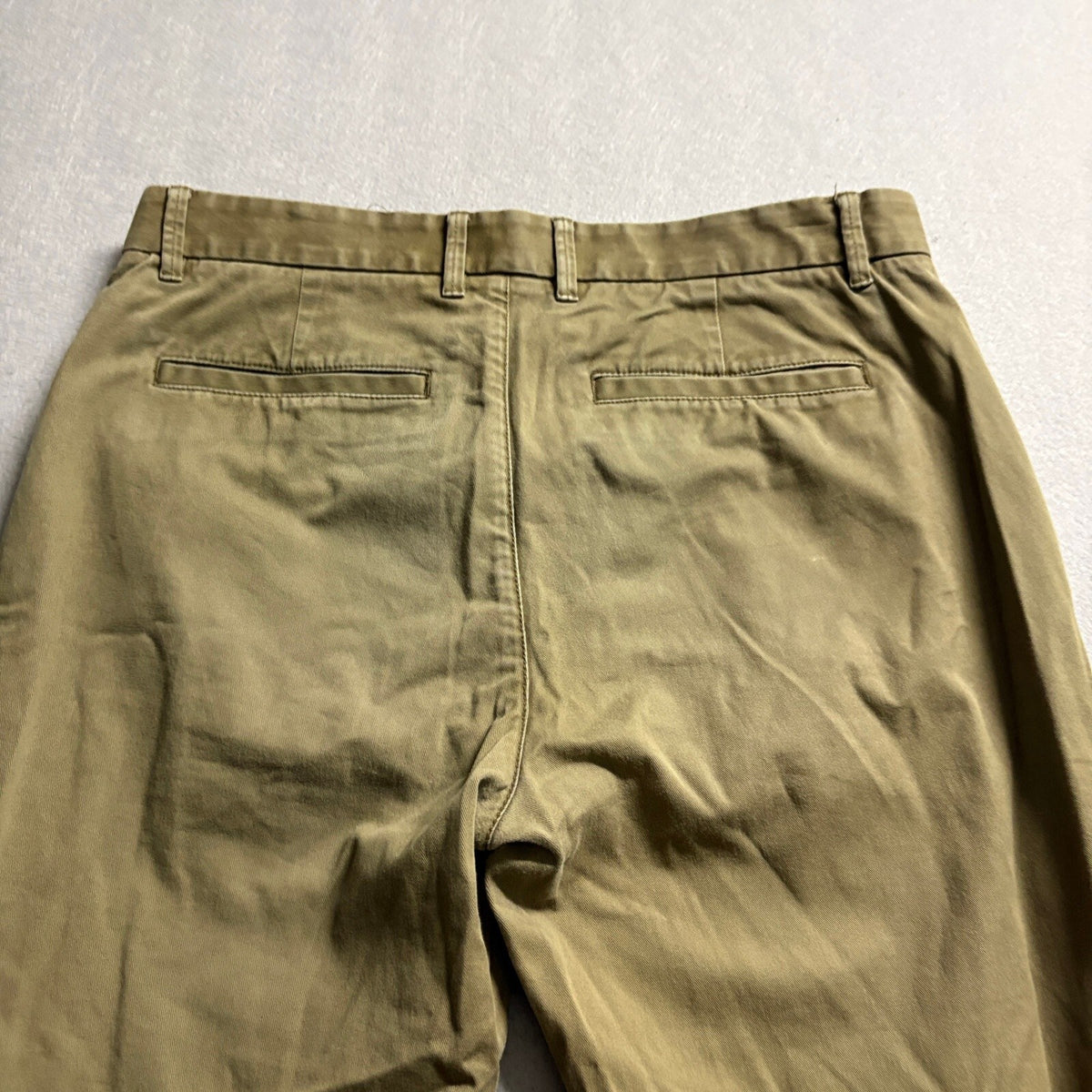 Everlane Chino Pants Mens 32x32 Green Olive Casual Slim Fit Flat Front Cotton