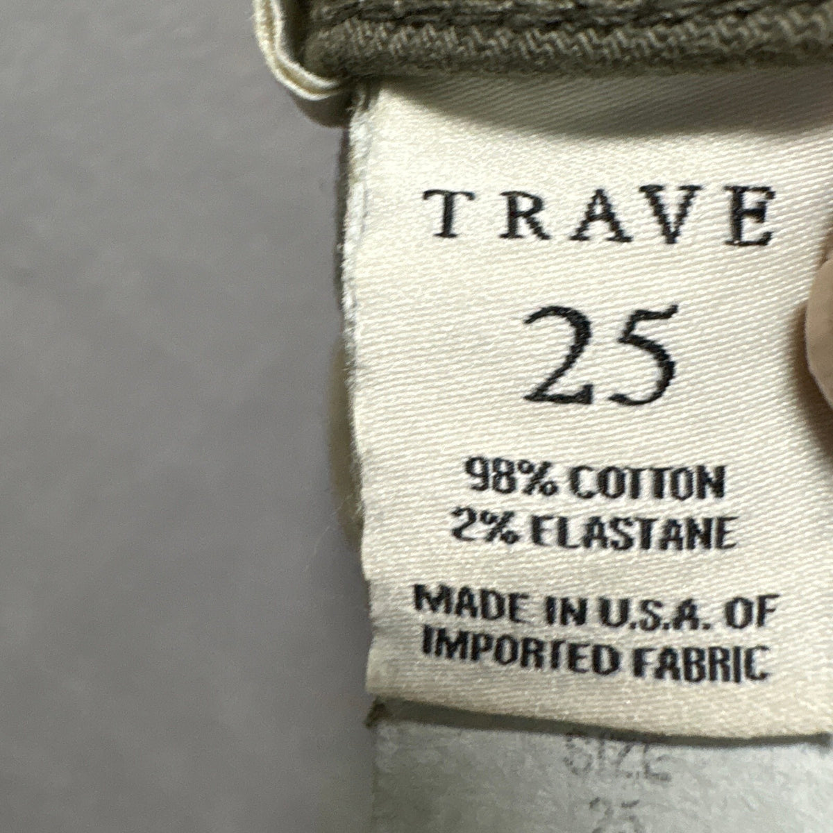 Trave Denim Colette Green Tambourine Jeans Womens Size 25 Raw Hem Made in USA