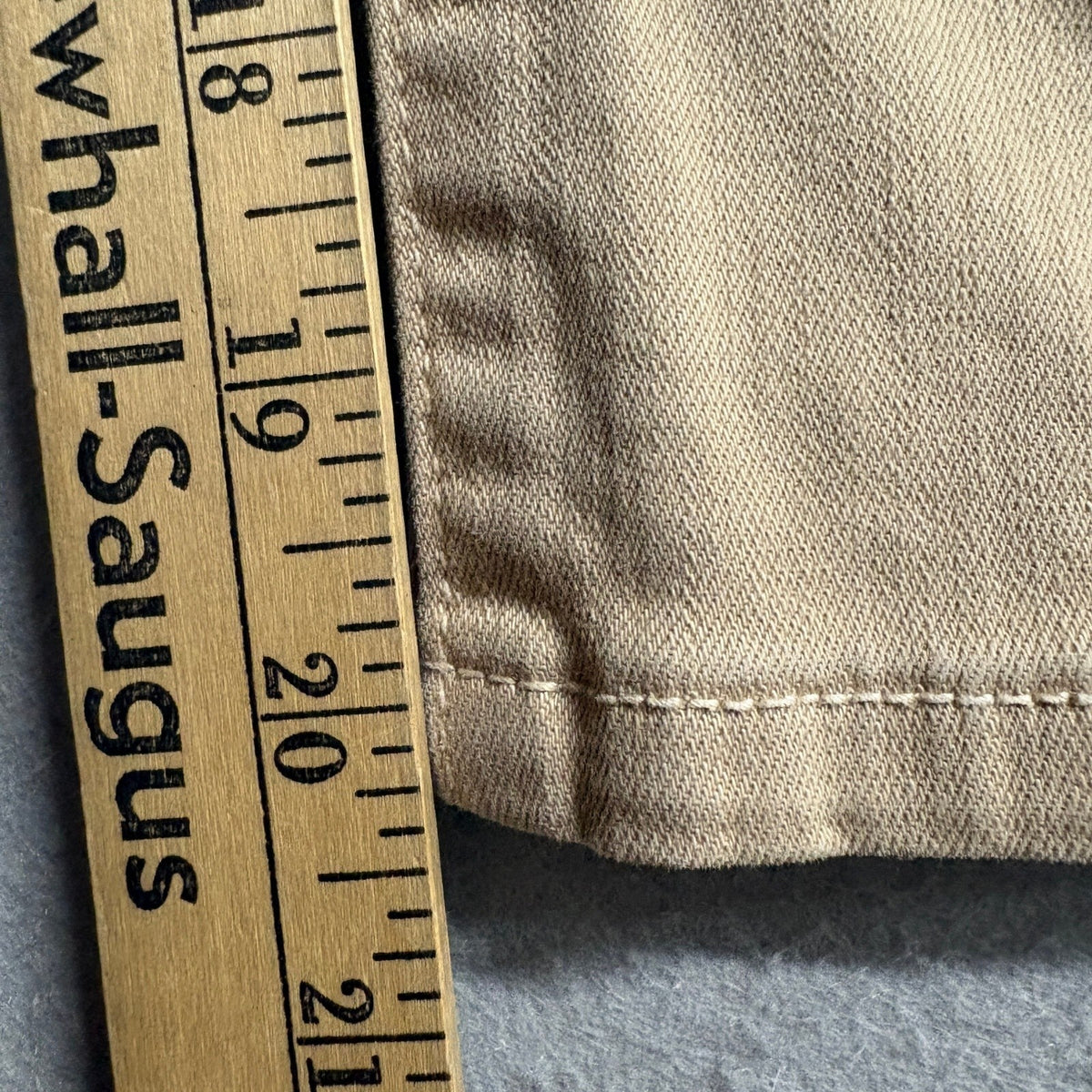 NYDJ Crop Jeans Womens Size 4 Beige Khaki Tan Denim Cropped Pants Side Slit