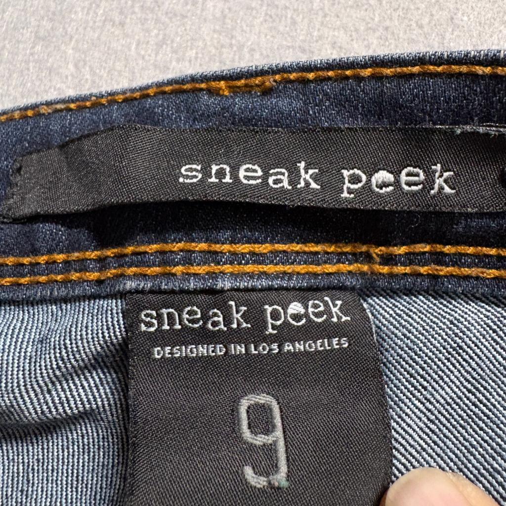 Sneak Peek Distressed Skinny Jeans Womens Size 9 Blue Denim Ripped Low Rise