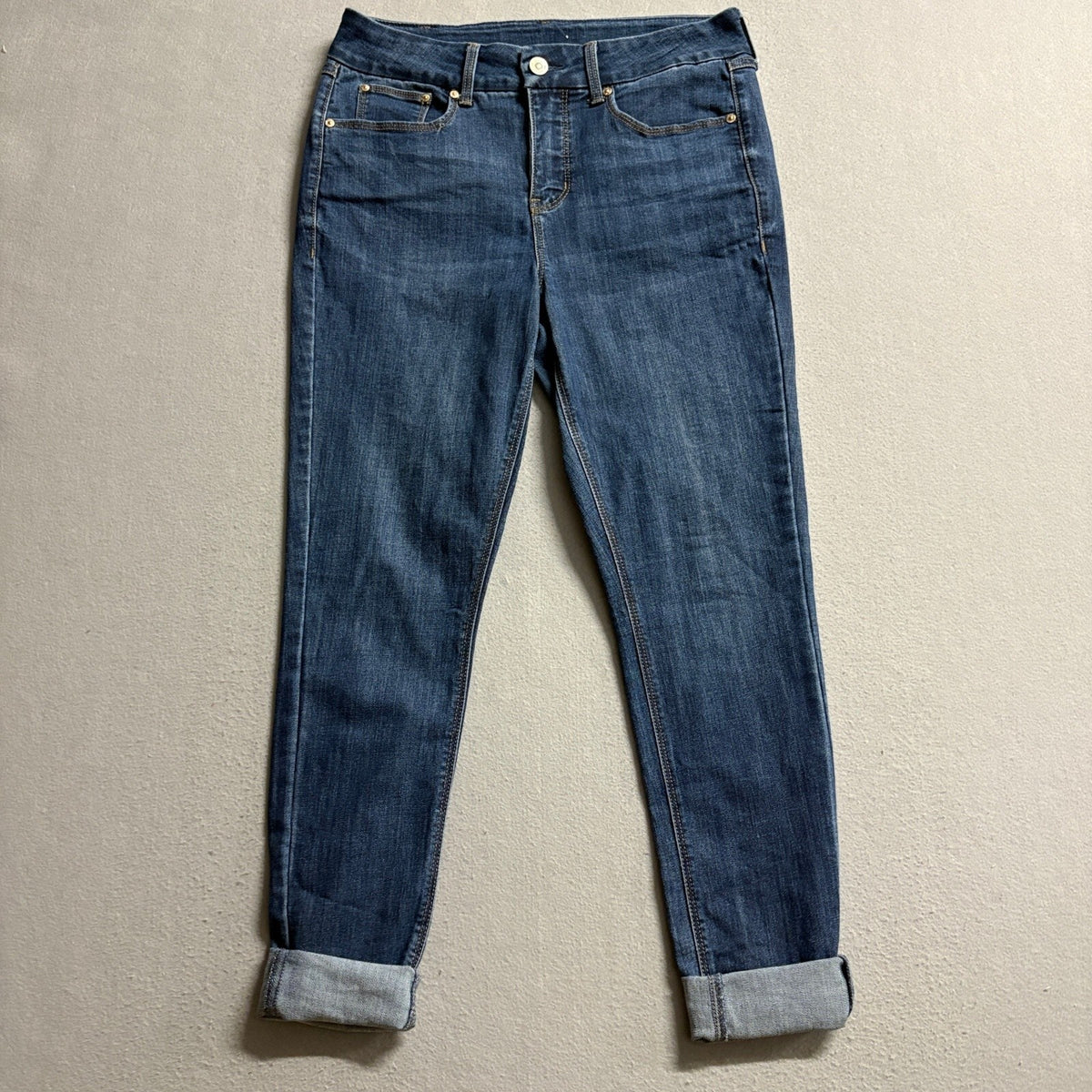 Seven7 High Rise Skinny Jeans Womens Size 8 Blue Denim Stretch Cuffed