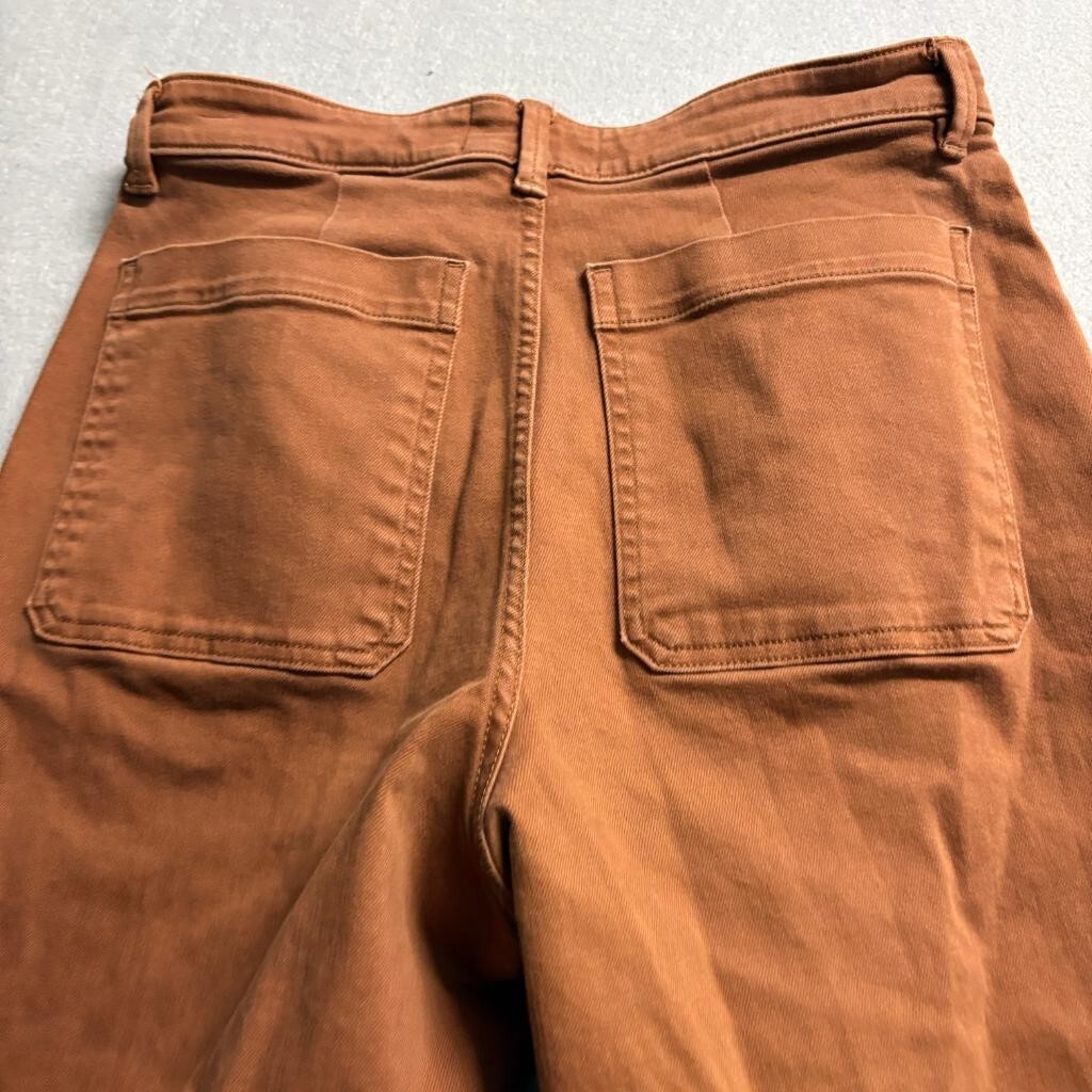 Everlane The Straight Leg Crop Pants Womens 10 Brown Rust High Rise Utility