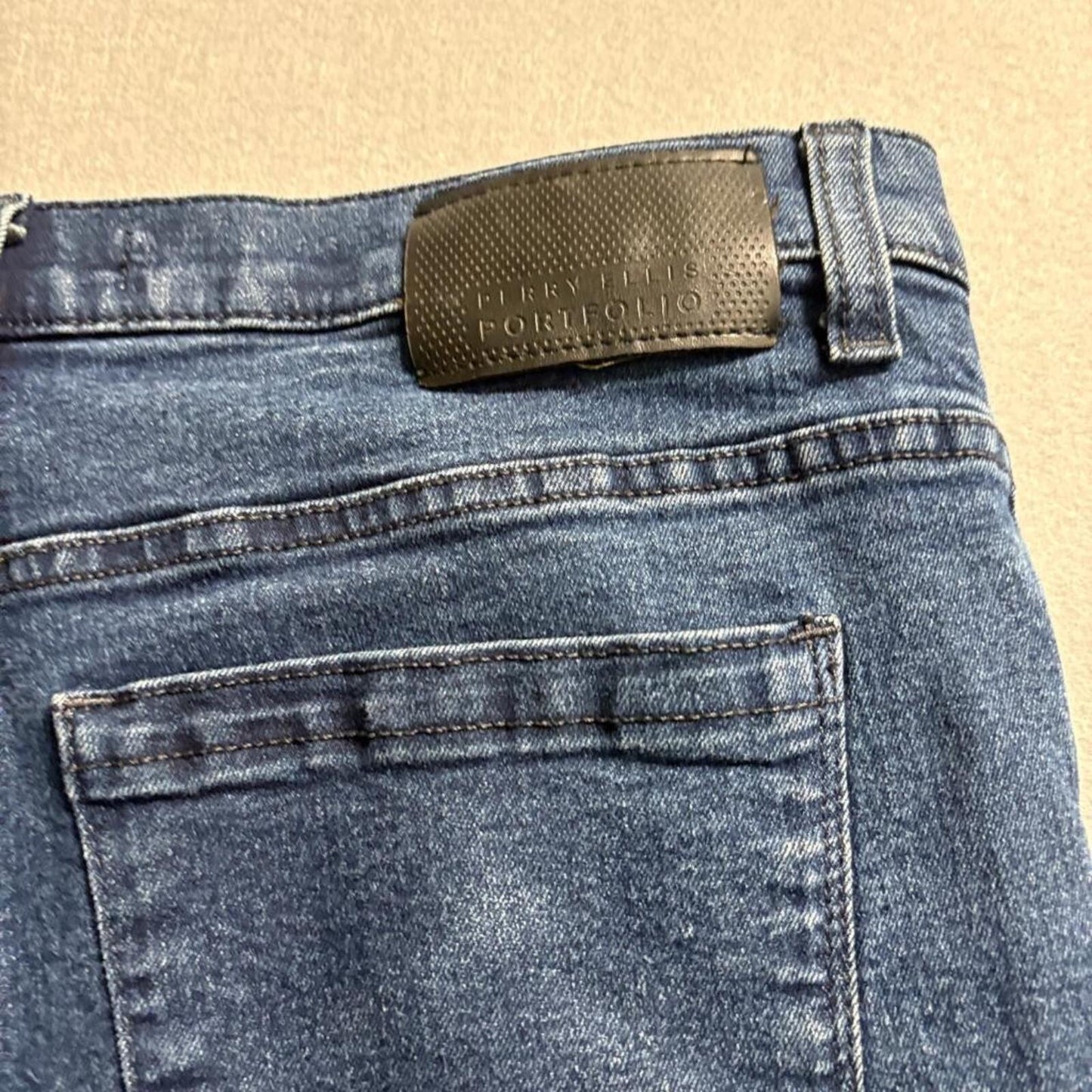 Perry Ellis Portfolio Skinny Jeans Womens 32x30 Blue Stretch Denim