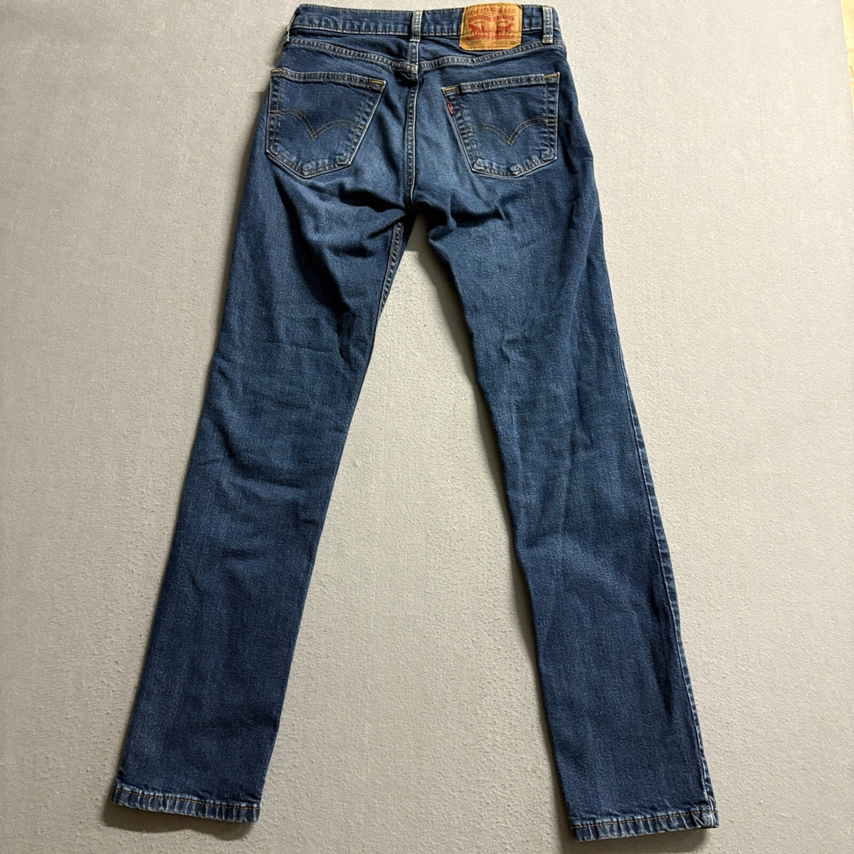 Levis 511 Slim Fit Jeans Mens W29 L32 Dark Blue Denim Straight Leg Pants