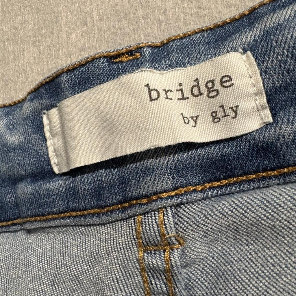 Bridge by Gly High Rise Flare Jeans Womens Size 29 Blue Denim Stretch BG5733R