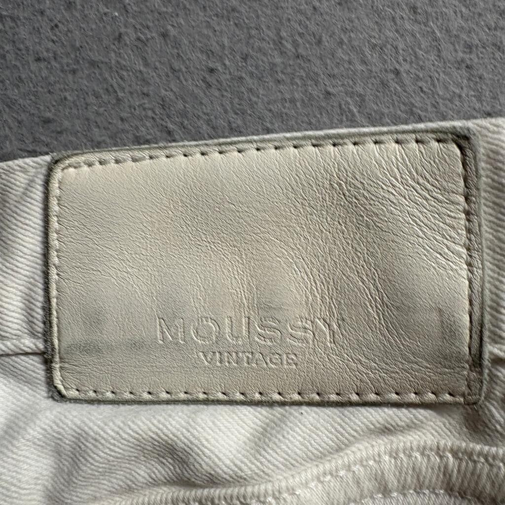 Moussy Vintage Skinny Jeans Womens 27 Off White Distressed Frayed Hem Stretch
