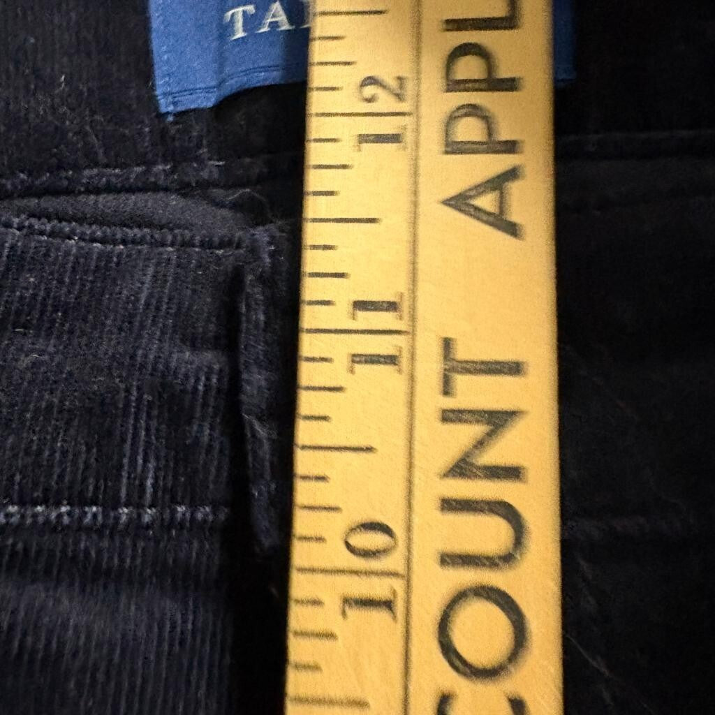 Talbots Corduroy Pants Womens 8 High Waist Straight Leg Navy Blue Stretch