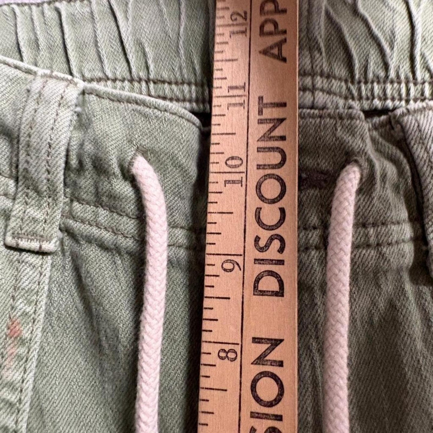 American Eagle Jogger Pants Womens 12 Regular Green Denim Stretch Elastic Waist