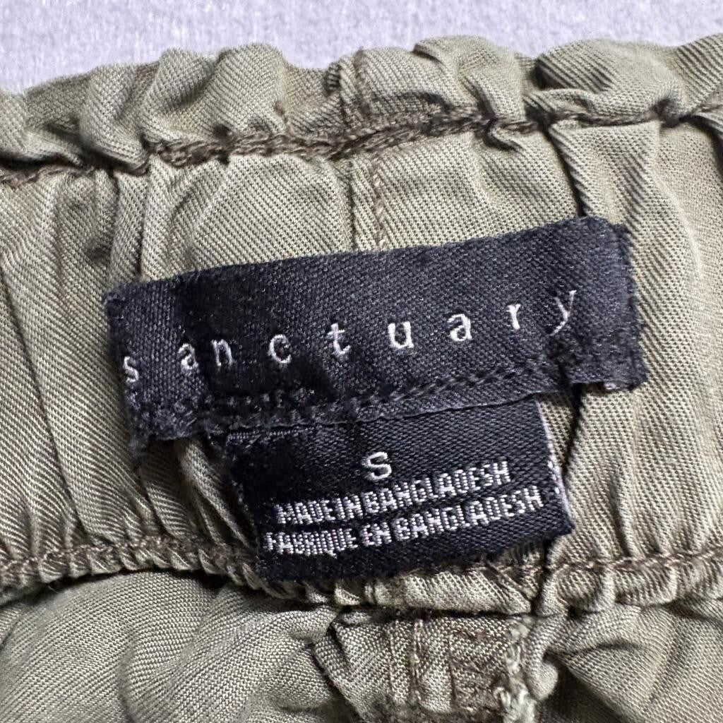 Sanctuary Womens Pants Size S Green Lyocell Elastic Waist Wide Leg Casual