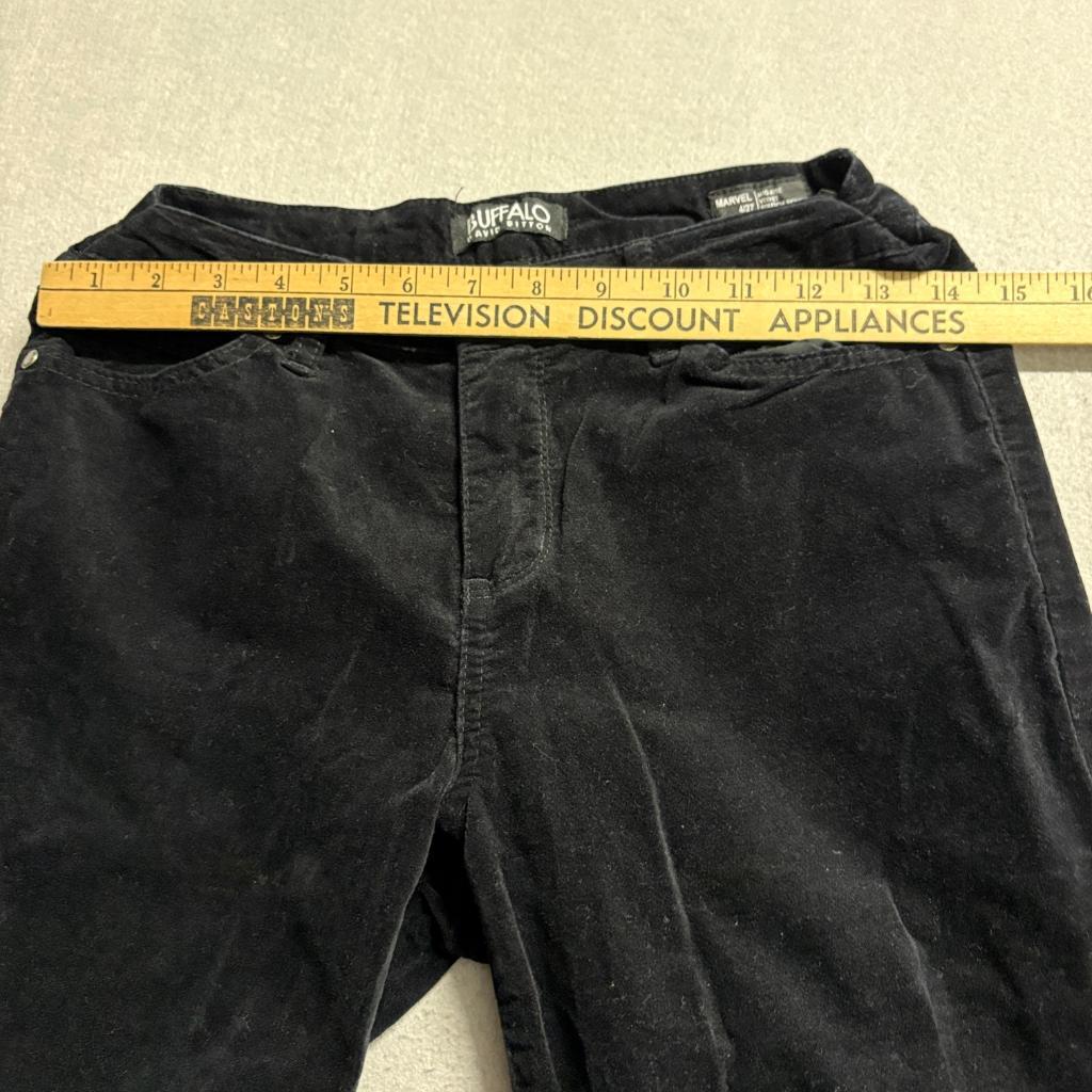 Buffalo David Bitton Marvel Velvet Skinny Jeans Womens 4/27 Black Mid Rise