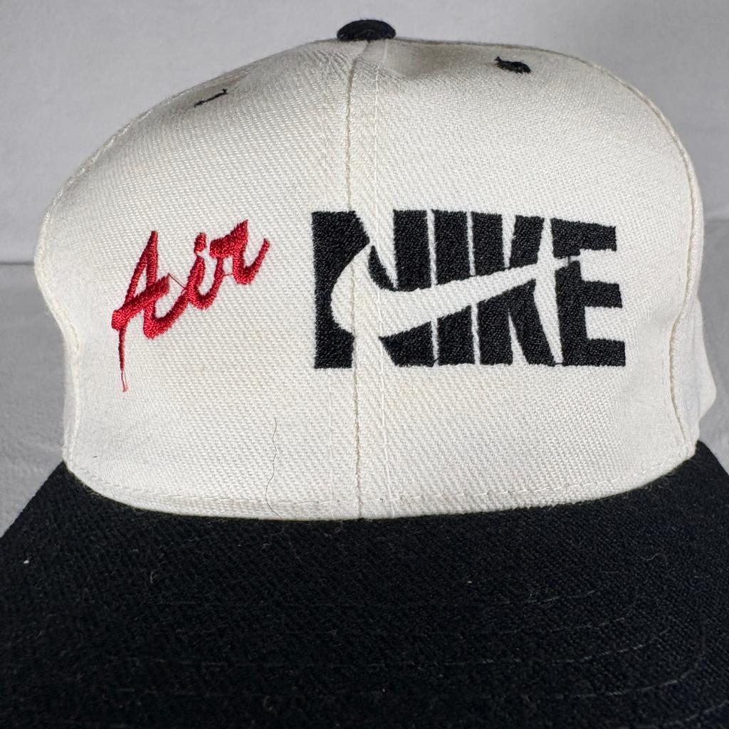 Vintage Nike Air Snapback Hat Kee & Ed Off White Black Wool Blend Cap