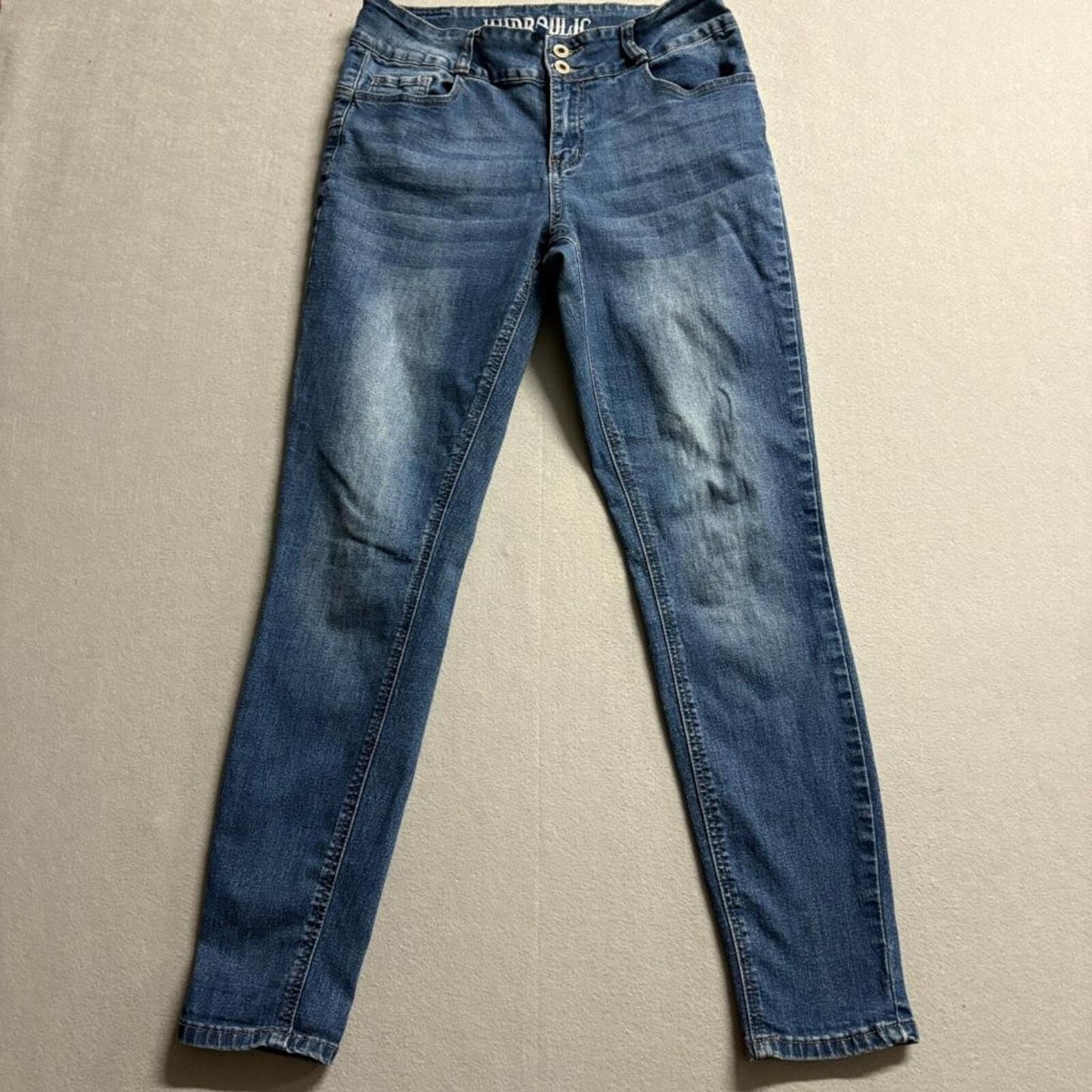 Hydraulic Hydra Lift Cuff Skinny Jeans Womens Size 8 Blue Denim Stretch Mid Rise