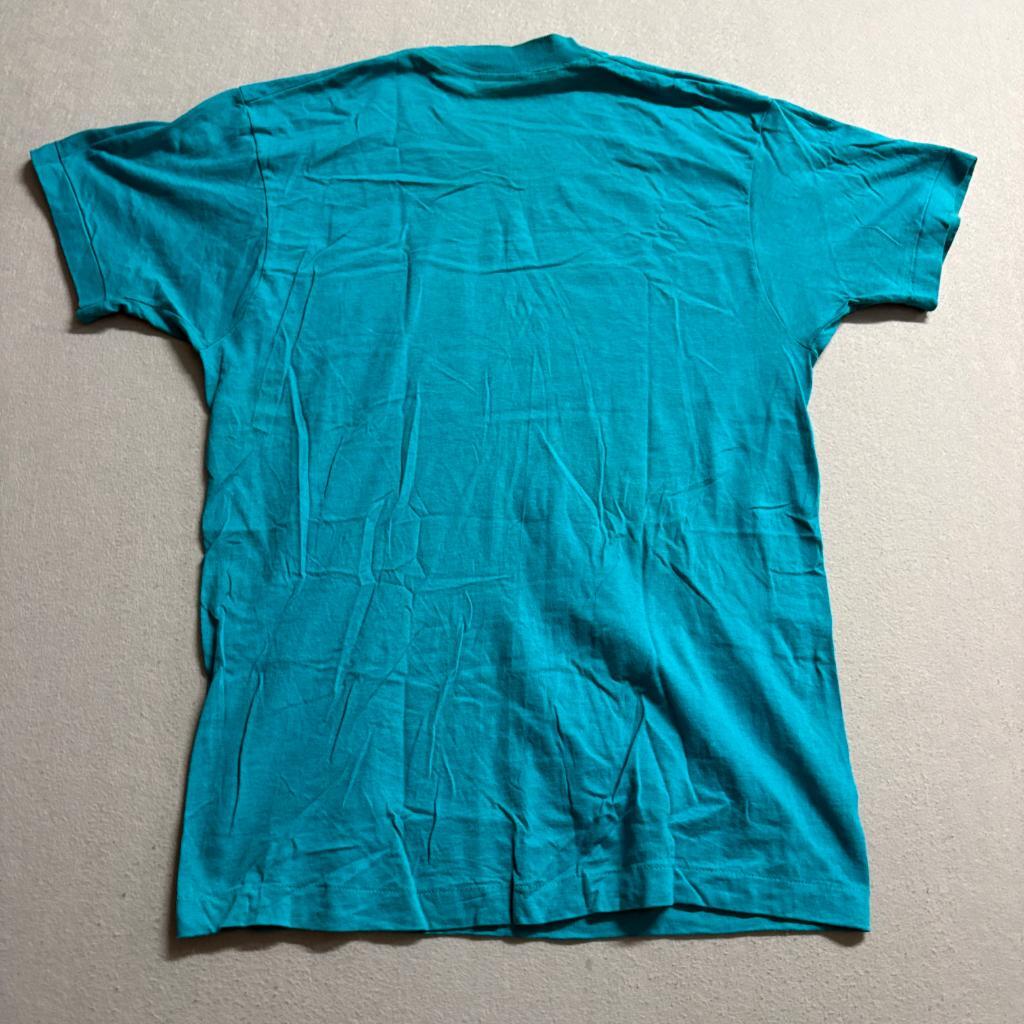 Vintage 90s Fruit of the Loom Blank Pocket T-Shirt Mens Large Teal Made in USA