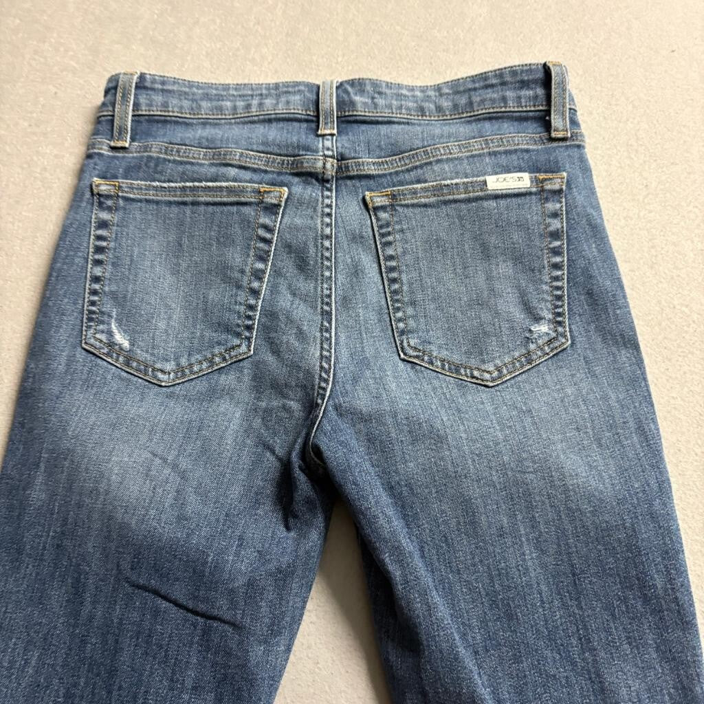 Joe's Jeans High Rise Skinny Ankle Blue Distressed Raw Hem Denim Size 27