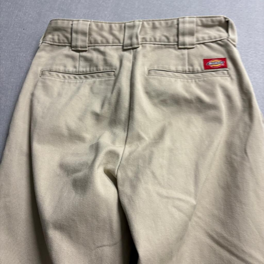 Dickies Girl Worker Crop Roll Hem Pants Womens Size 0/24 Khaki Chino Beige