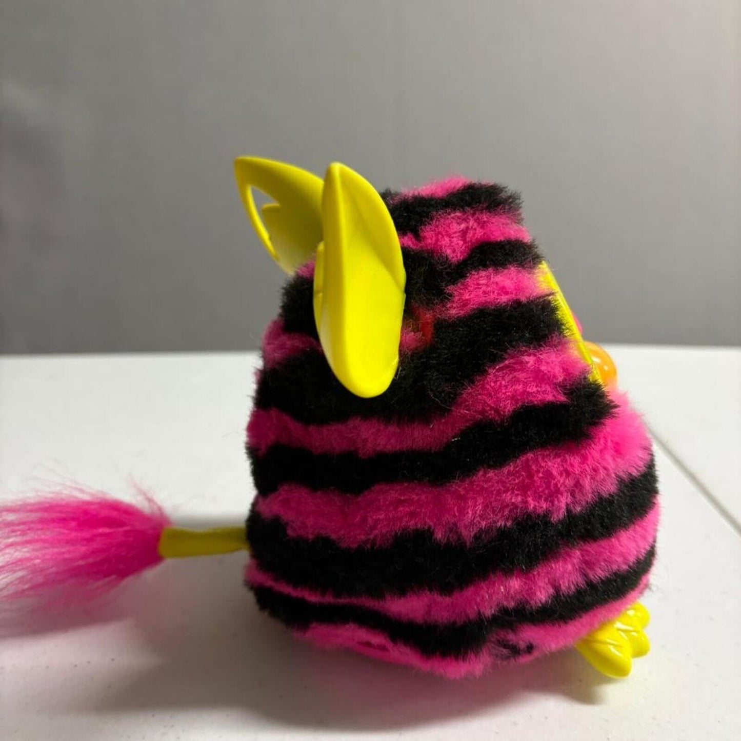 Hasbro Furby 2012 Pink and Black Stripes Punk Rock Interactive Toy A4337