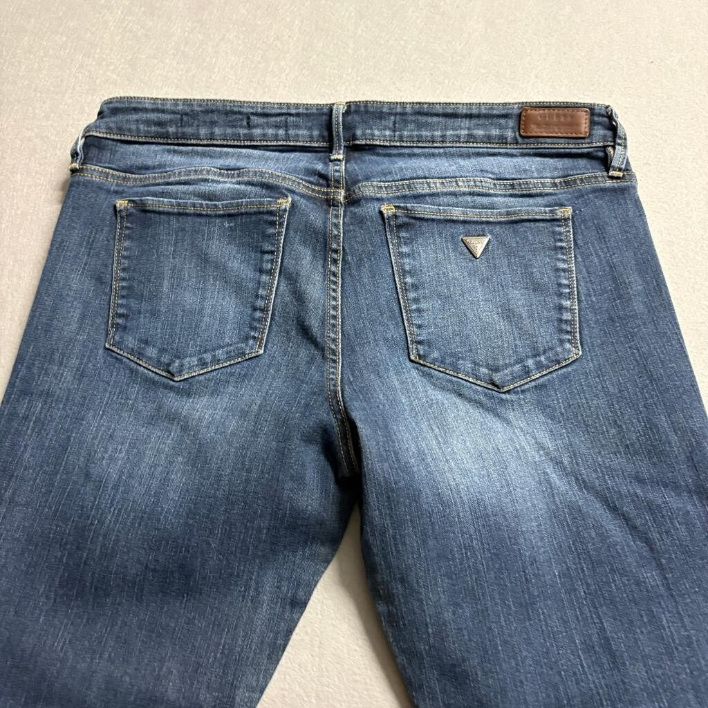 Guess Boot Low Jeans Womens 32 Blue Denim Low Rise Bootcut Stretch