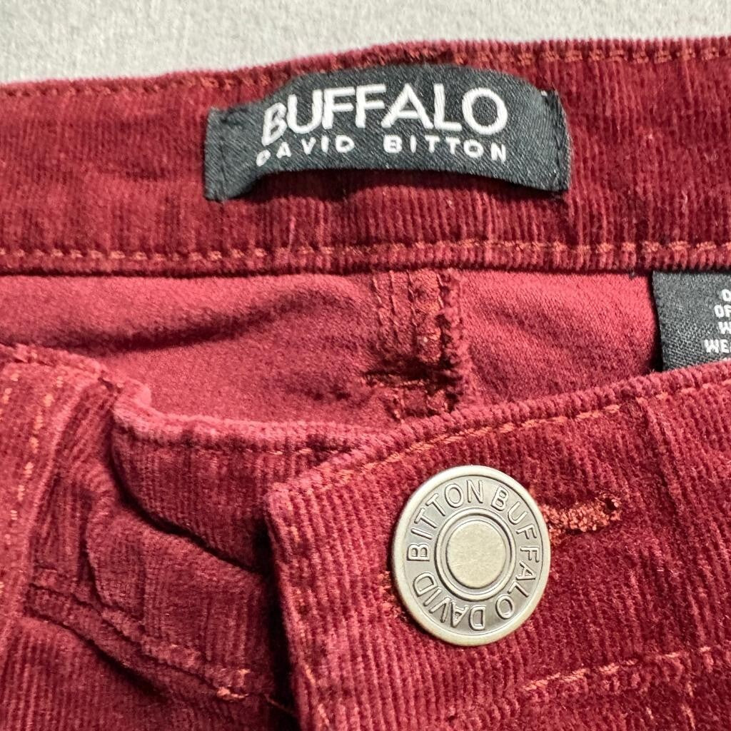 Buffalo David Bitton Supreme Mid Rise Skinny Corduroy Pants Womens 6/28 Red