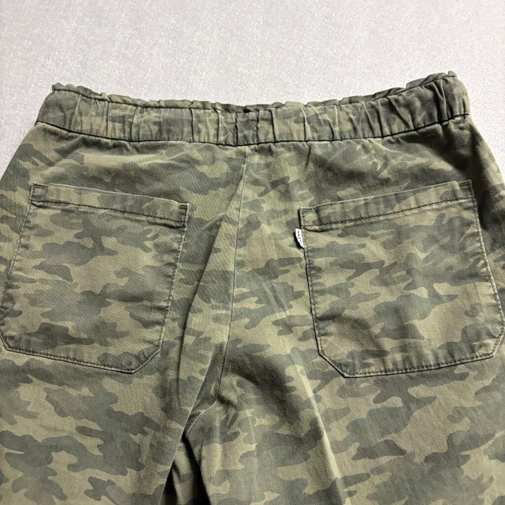 Levi's Womens Camo Jogger Pants Size L Green Camouflage Drawstring Elastic Waist