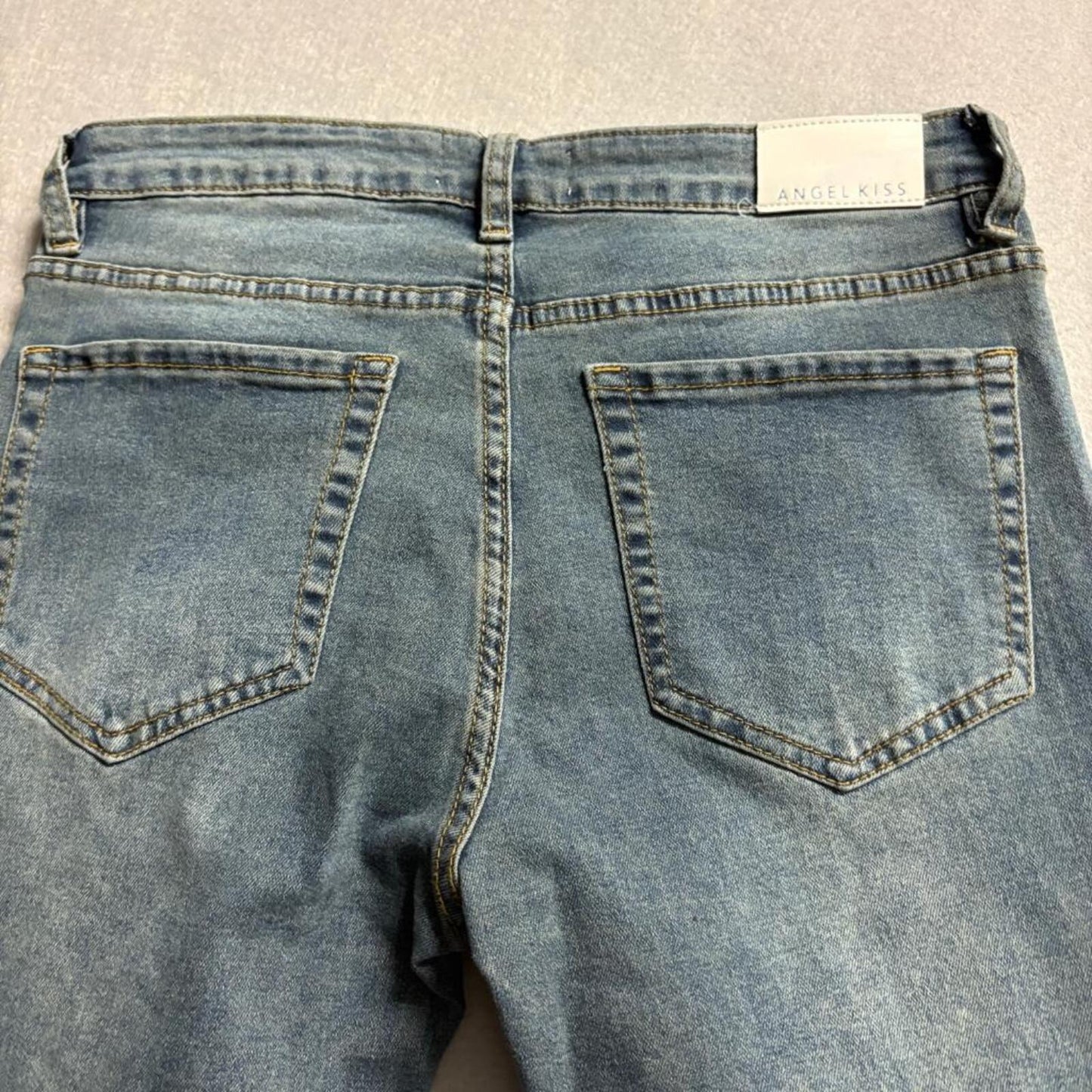 Angel Kiss Flare Jeans Womens Size 5/27 Blue Denim Stretch Bootcut NWT