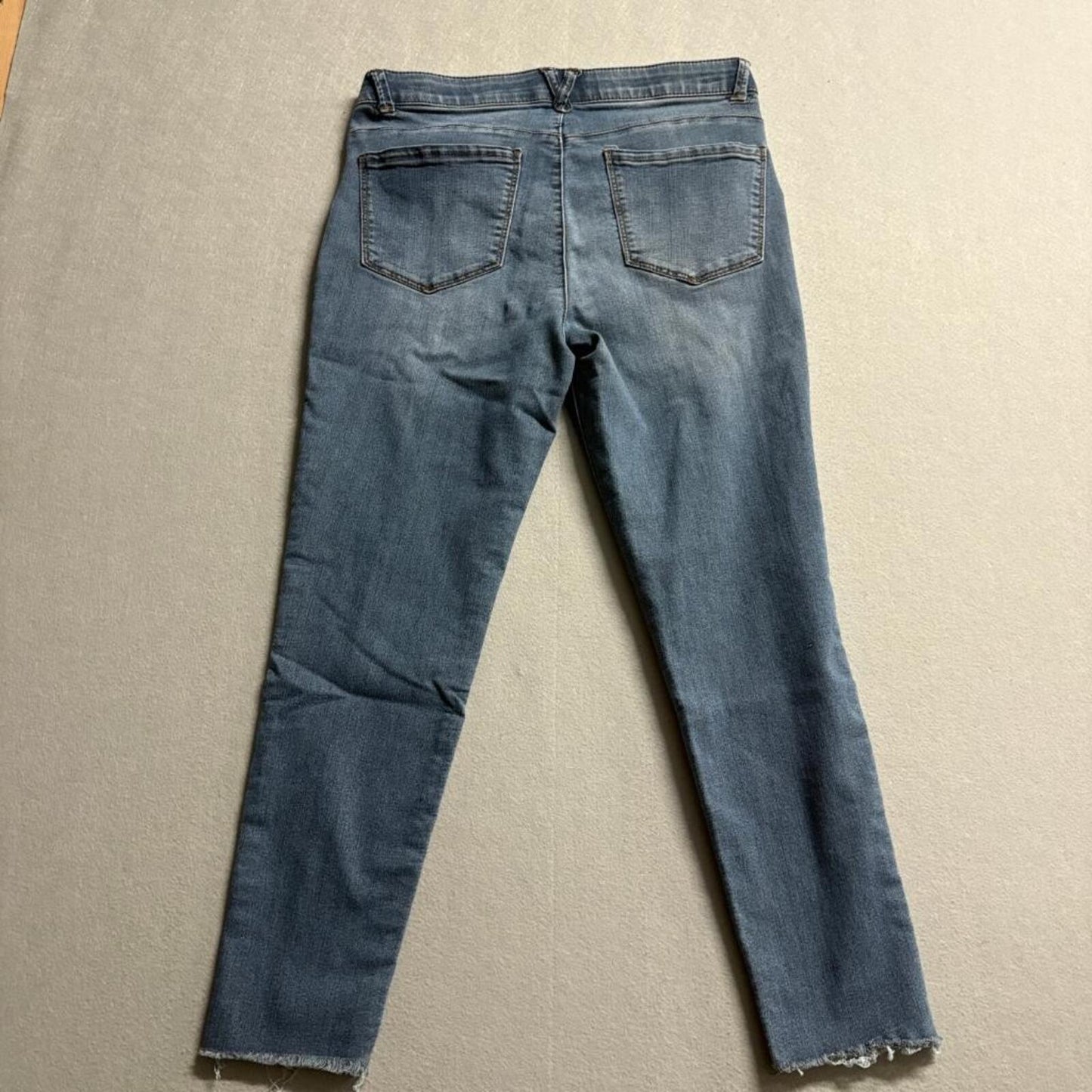 Democracy Ab Technology Skinny Jeans Womens Size 8 Blue Raw Hem Stretch Denim
