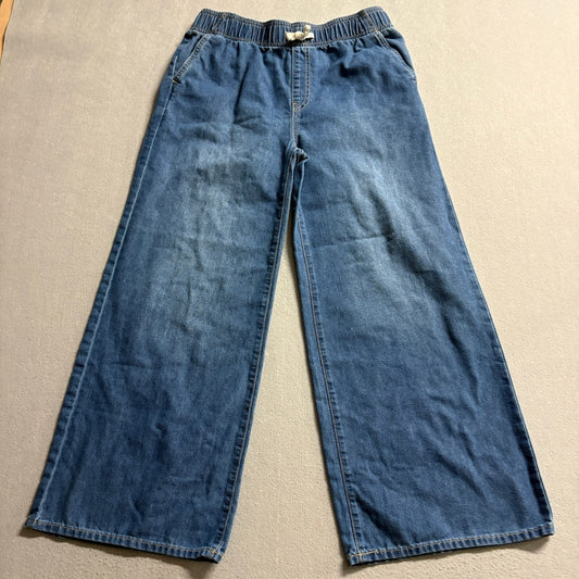 Old Navy High Rise Baggy Jeans Girls XL 14-16 Plus Blue Wide Leg Elastic Waist