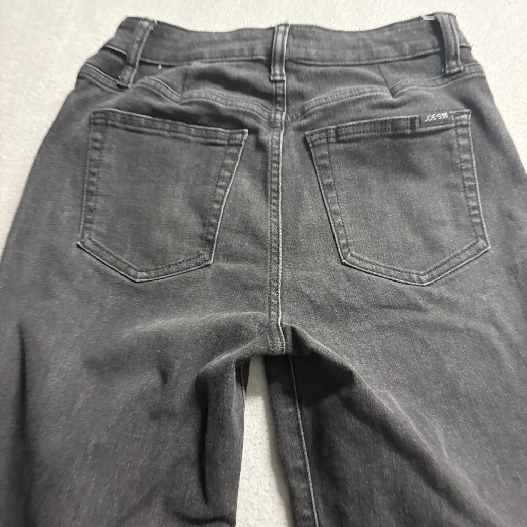 Joe's Jeans Womens 27 Wide Leg Full Length Joy Ride Black Raw Hem Denim