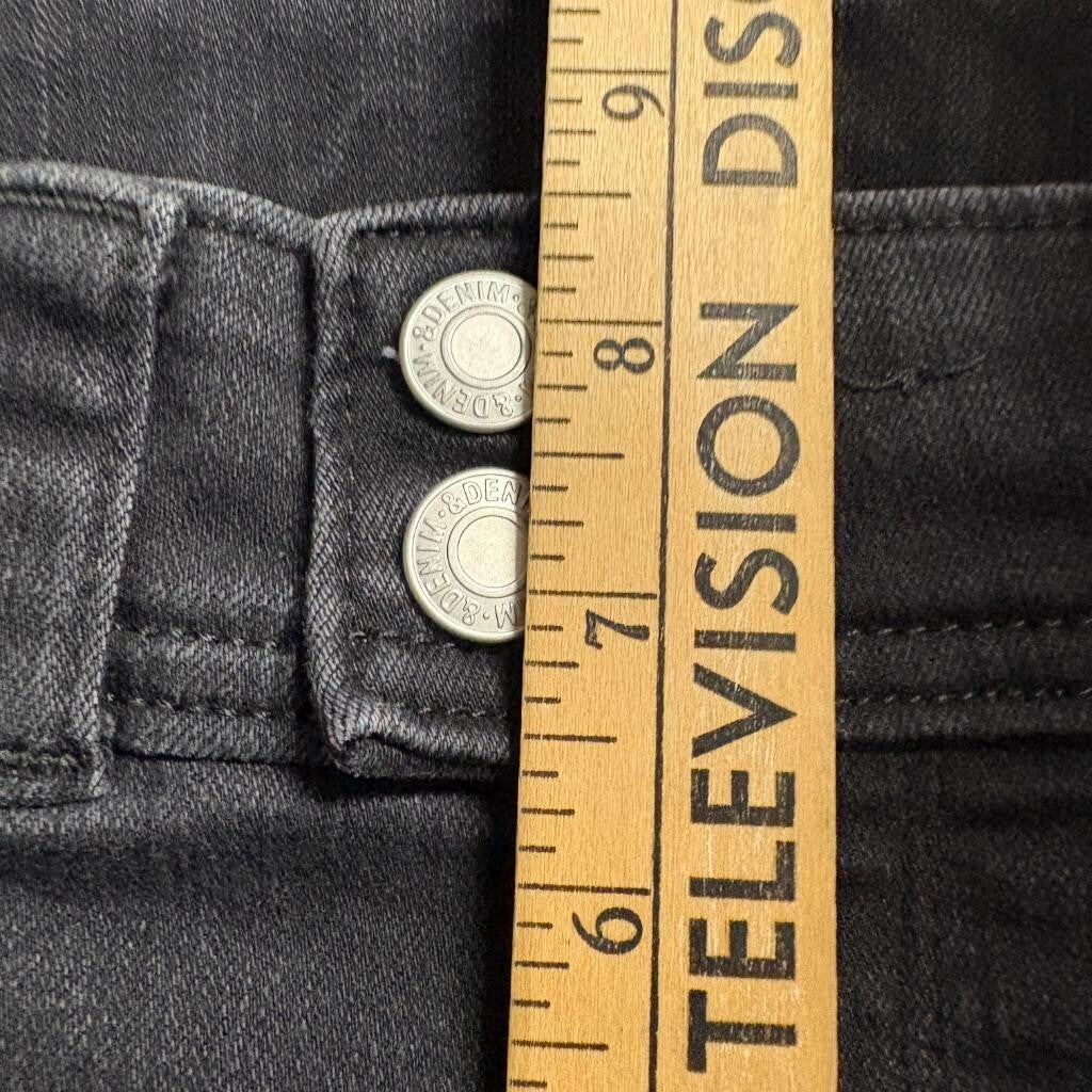 HM Girls Bootcut Jeans Size 20 Black Denim Low Waist Cargo Pockets Raw Hem