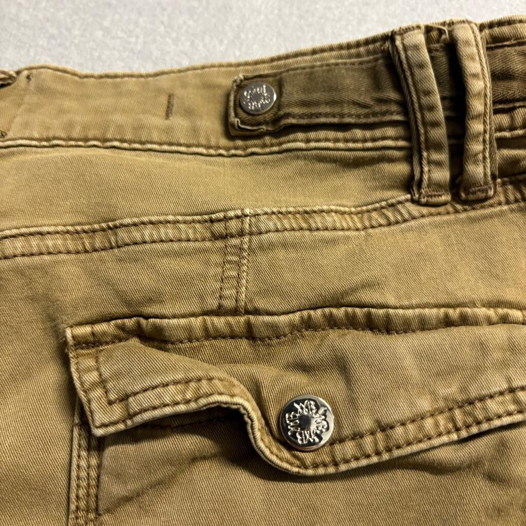 White House Black Market Crop Pants Womens 16 Brown Mid Rise Straight Leg Cargo