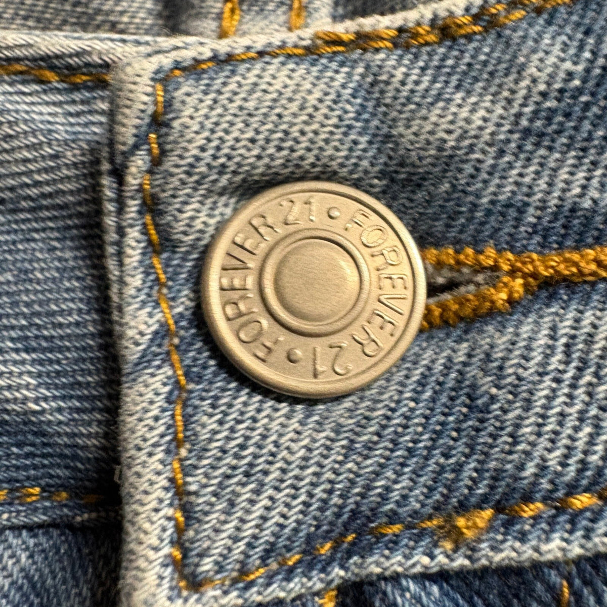 Forever 21 Women Blue Denim Cargo Jogger Pants Size 30 Elastic Cuff High Rise