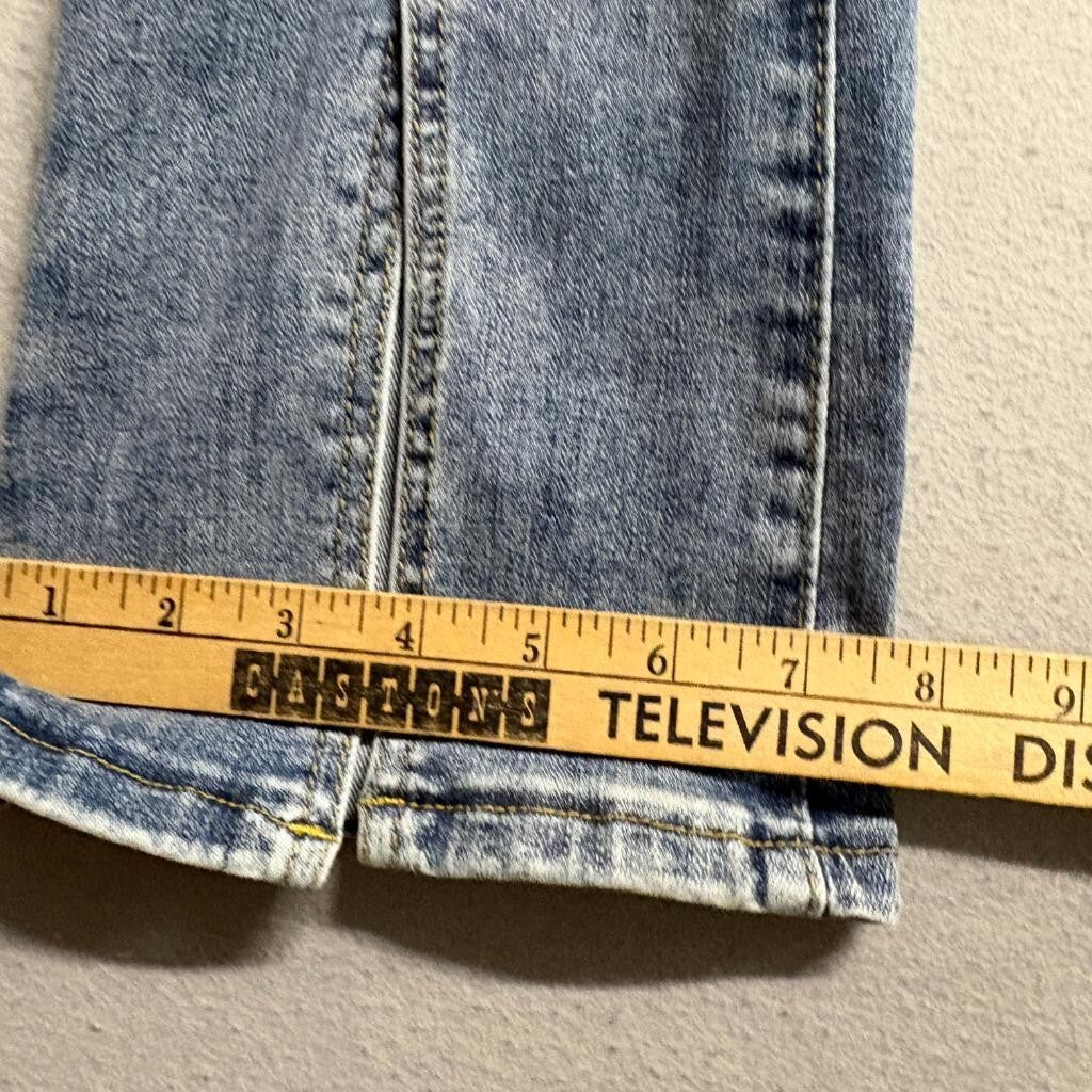 A Sunshine Girl's Love For Jeans Womens Size L Blue Flare Leg Slit Hem Denim
