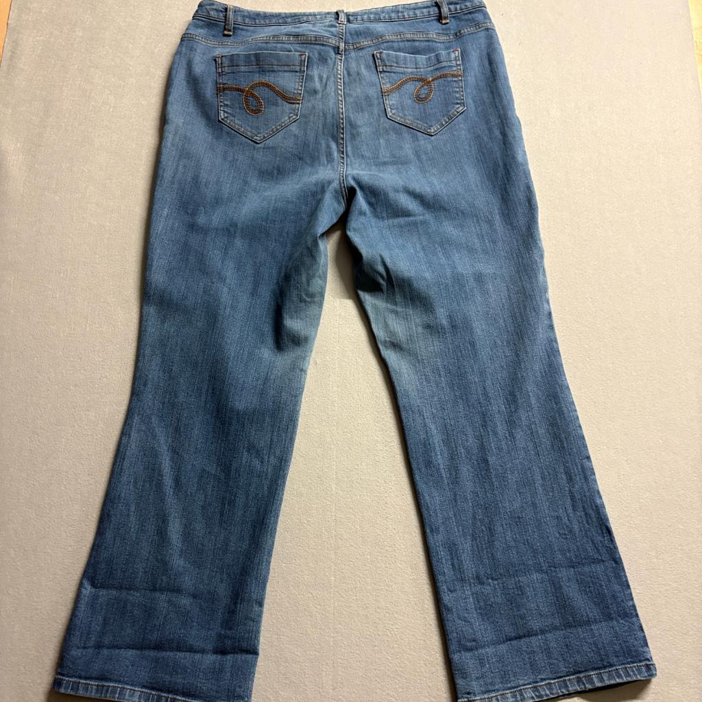 Smith's Workwear Dungarees Stretch Bootcut Jeans Womens 18W Blue Denim