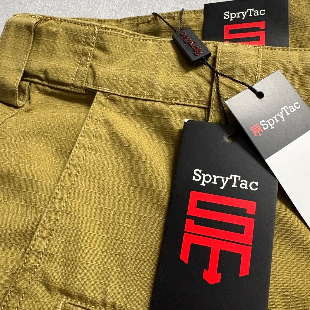 SpryTac Tactical Cargo Pants Mens 36x32 Coyote Brown Ripstop Military Utility