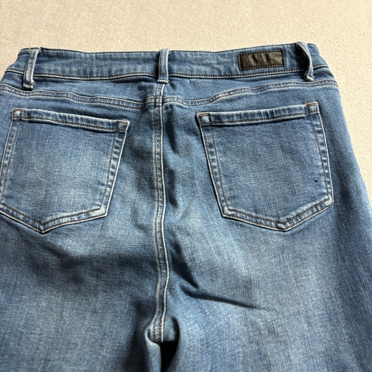 Kenneth Cole New York Jeans Womens 10 Blue Denim High Rise Exposed Button Fly