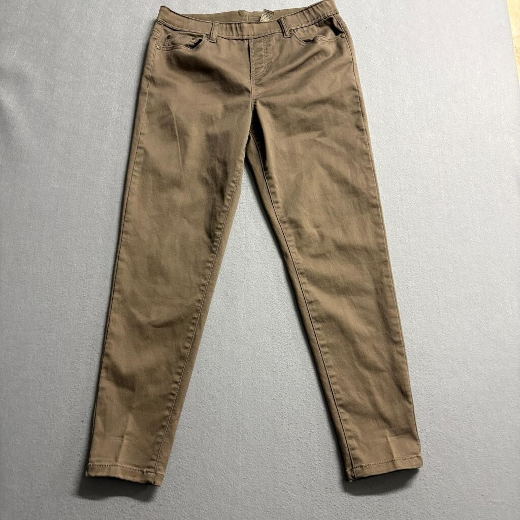 D&Co Denim and Co Womens Medium Brown Stretch Pull On Skinny Pants