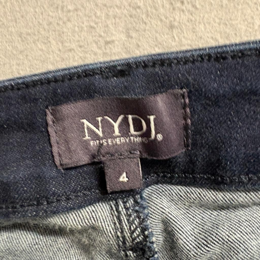 NYDJ Marilyn Straight Leg Jeans Womens Size 4 Dark Blue Wash Lift Tuck Denim