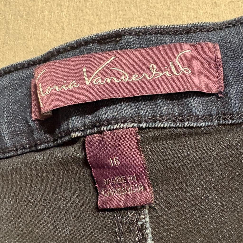 Gloria Vanderbilt Amanda Skinny Jeans Womens 16 Average Blue Denim Stretch