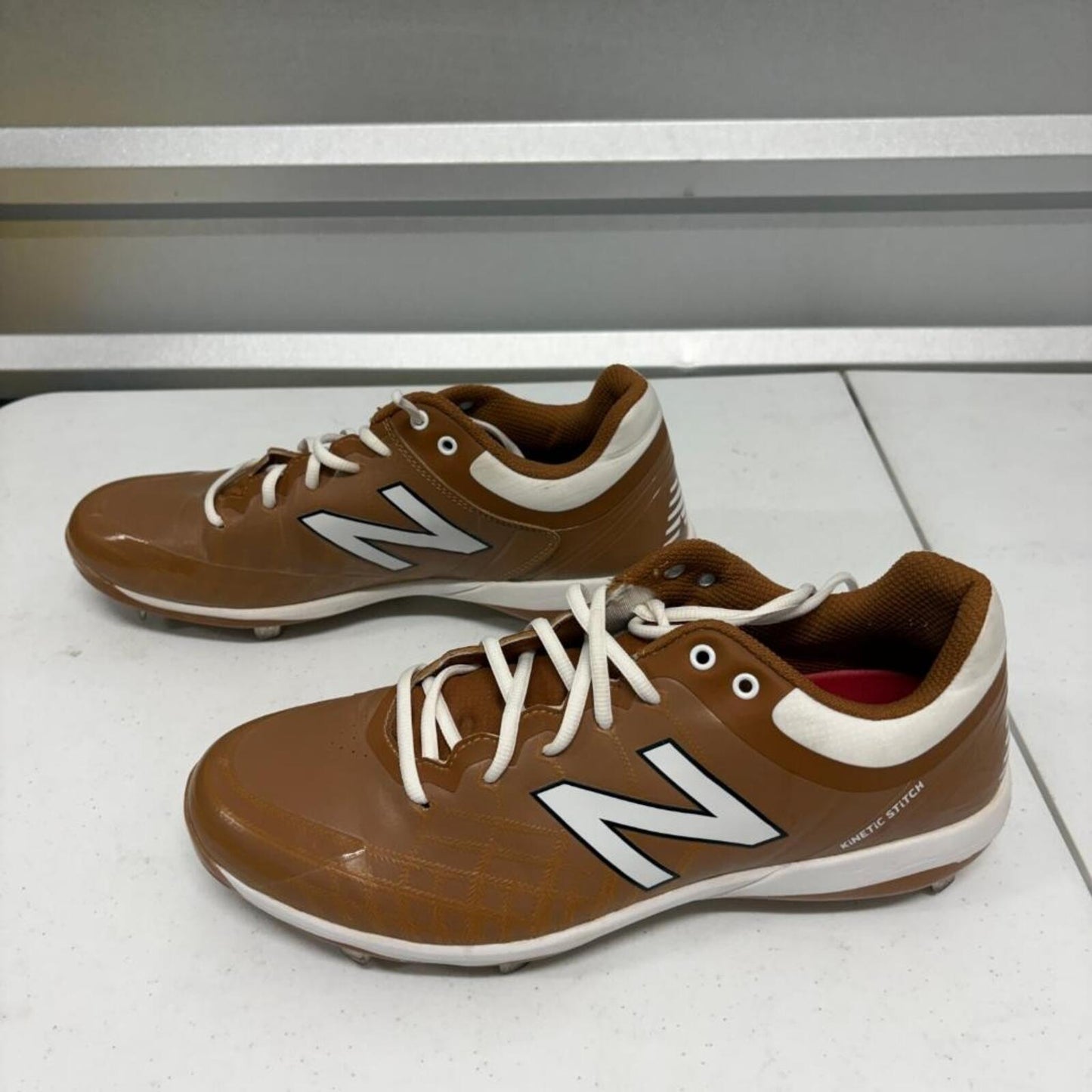 New Balance 4040v5 Metal Baseball Cleats Mens Size 13 Brown White L4040TO5