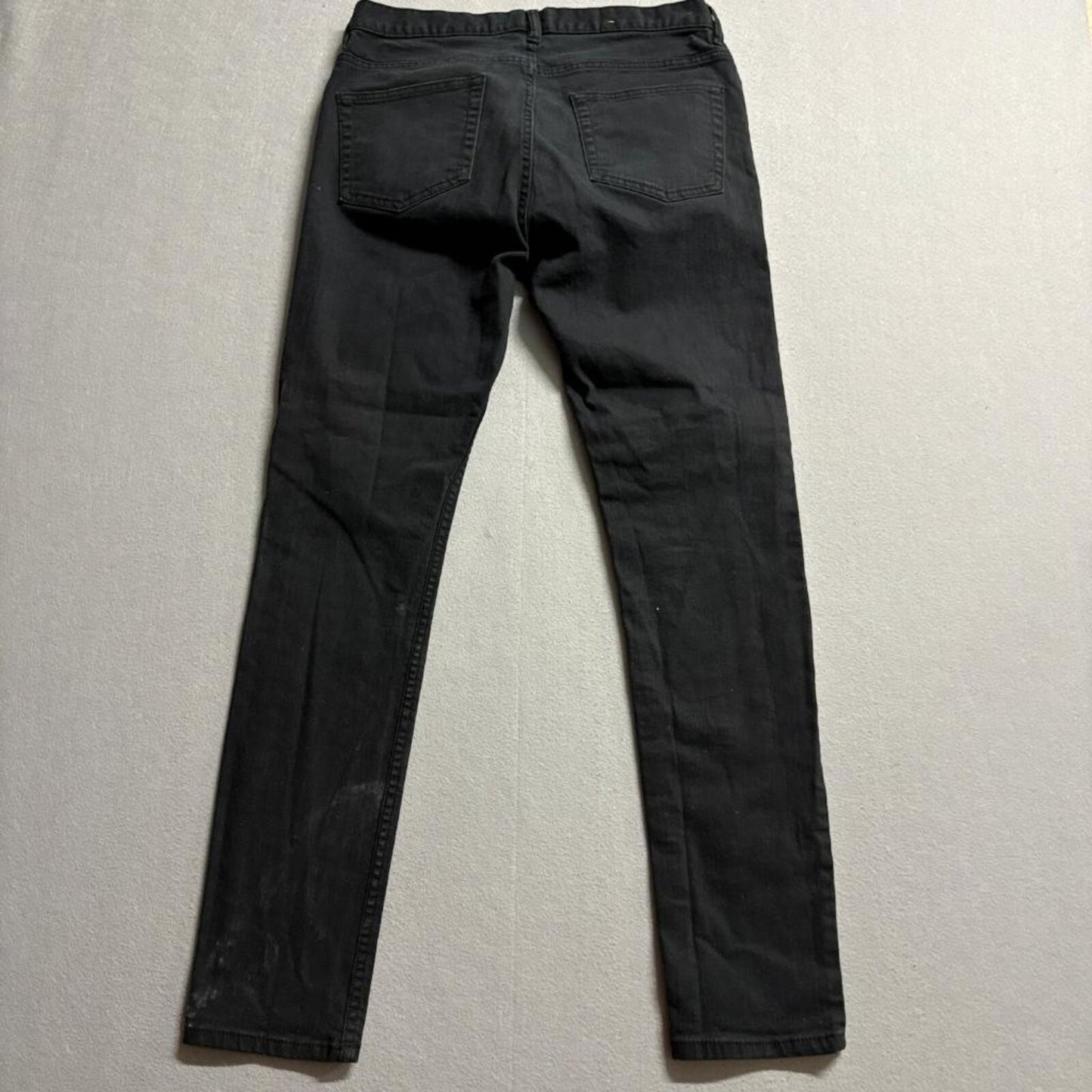 HM Mens Skinny Fit Jeans Size 31 Black Denim Stretch Pants 31x28