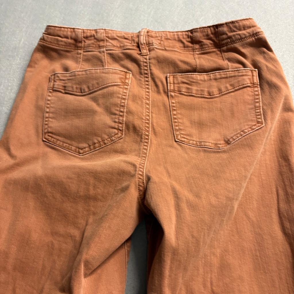 Band of Gypsies Flare Jeans Womens 4 27 Brown Rust Stretch High Rise Seam Front