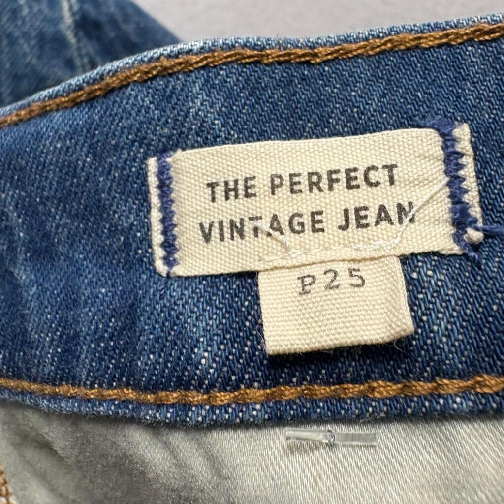 Madewell The Perfect Vintage Jean Petite Size 25 Blue Denim High Rise Stretch
