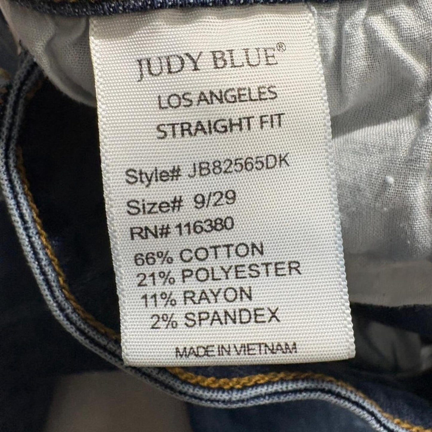 Judy Blue Straight Fit Jeans Womens Size 9/29 Medium Wash Stretch Blue Denim